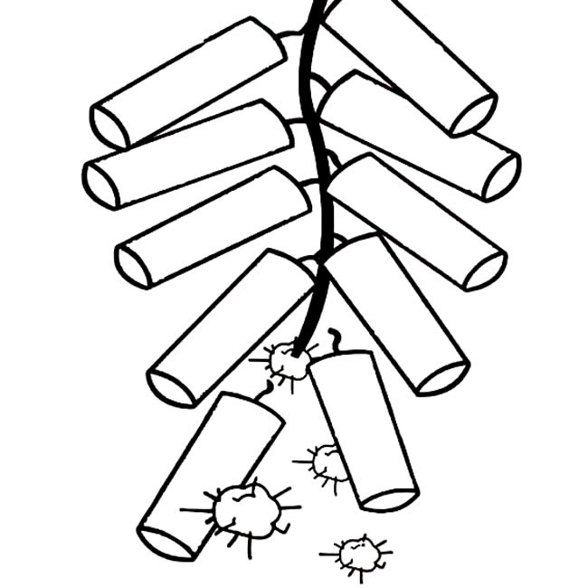 新年鞭炮手抄报插图_一串鞭炮简笔画