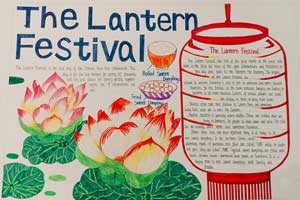 英文元宵节简单漂亮手抄报图片the lantern festival