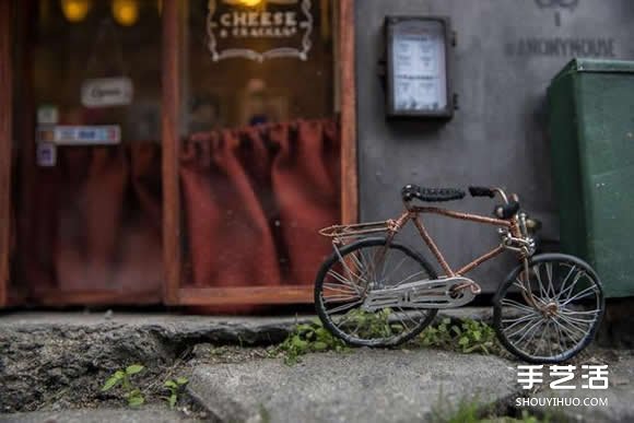 街头的迷你小店模型 让人心底有种暖暖的感觉