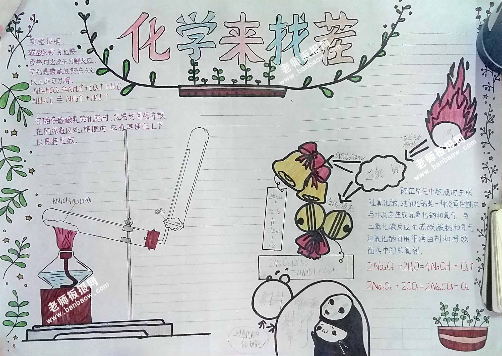 简单漂亮的化学来找茬手抄报图片