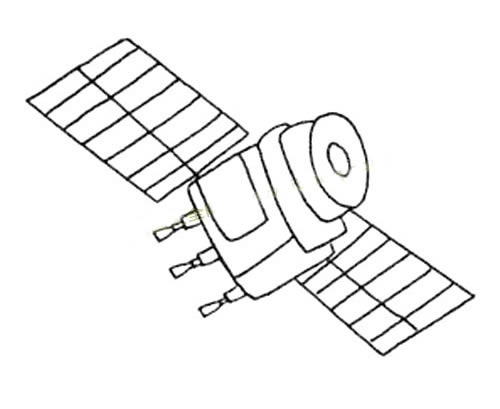 人造卫星简笔画图片 人造卫星怎么画