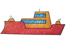 军舰简笔画彩色图片 军舰怎么画