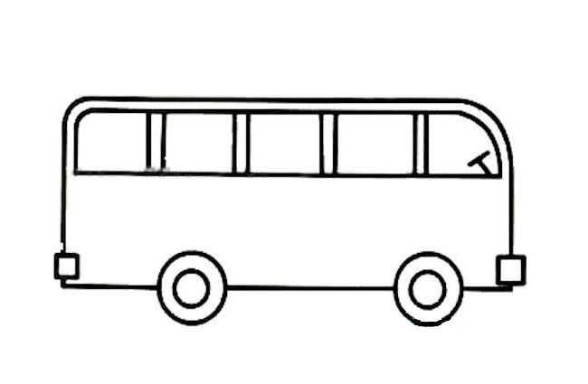 简单公共汽车简笔画 公共汽车怎么画