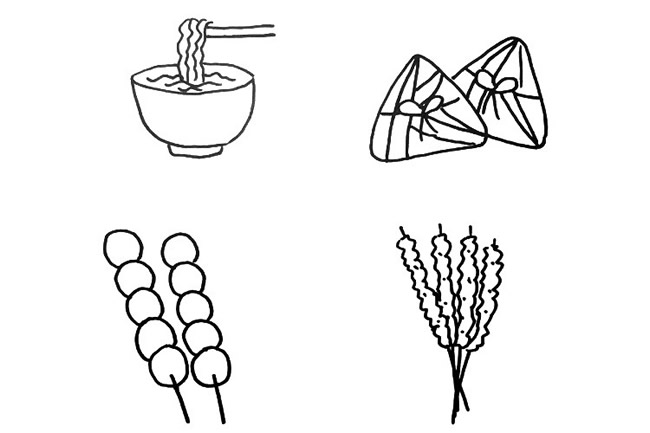 卡通食物简笔画图片怎么画