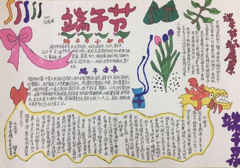 小学生端午节手抄报图片