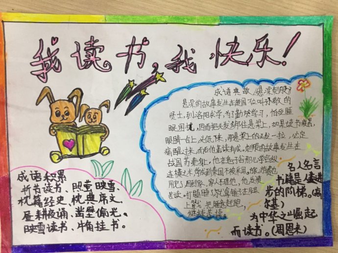 小学生我爱读书手抄报图片