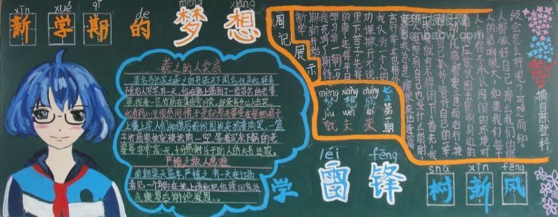 学习雷锋树新风黑板报图片