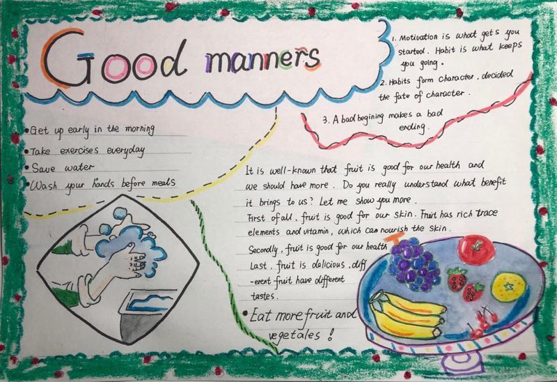 良好的习惯英语手抄报图片：Good manners