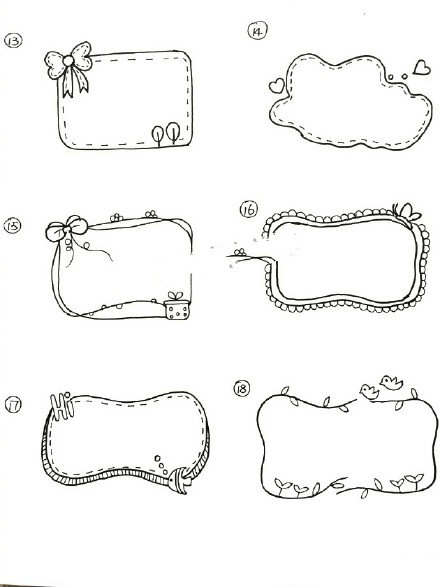 手抄报边框：边框素材花边素材简笔画