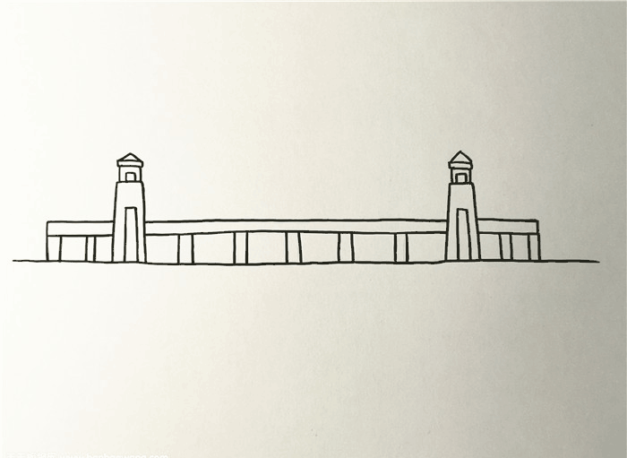 武汉长江大桥简笔画图片  桥怎么画