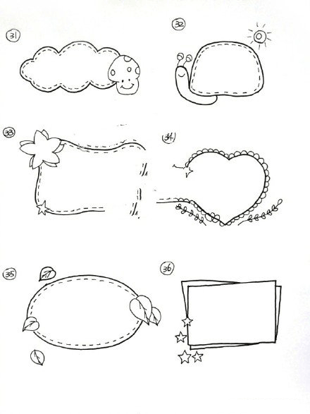 手抄报边框：边框素材花边素材简笔画