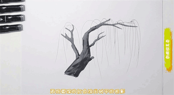 柳树简笔画图片 柳树要如何画