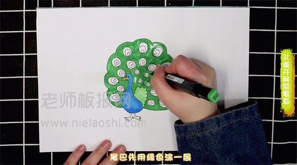 孔雀开屏简笔画图片 孔雀开屏怎么画的