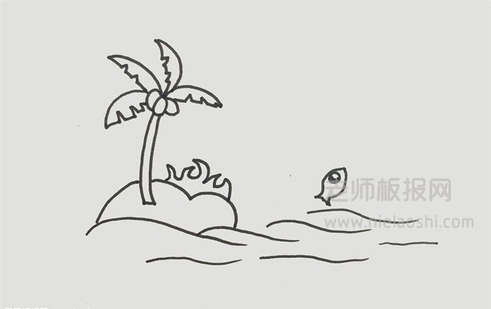 大海简笔画图片 大海怎么画