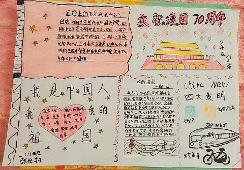 庆祝建国70周年手抄报：少年强 则国强