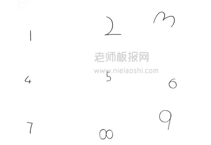 1到9数字简笔画图片 1到9简笔画怎么画的