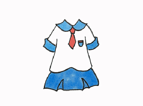 女生校服简笔画图片 校服怎么画