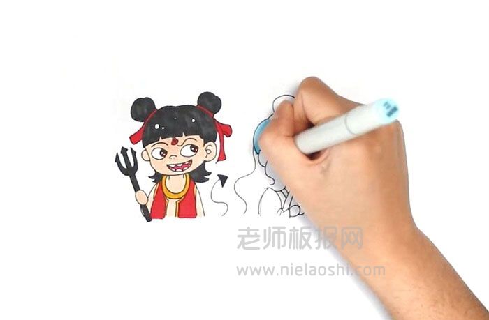 哪吒敖丙简笔画图片 哪吒敖丙怎么画