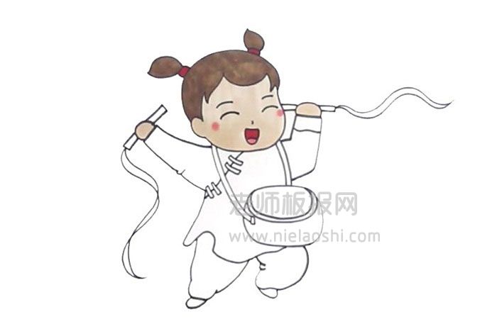 女孩迎新年简笔画图片 女孩迎新年怎么画