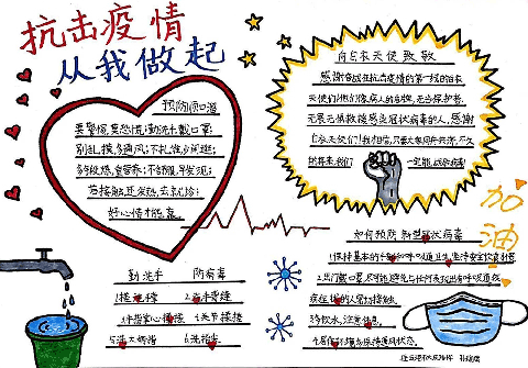 抗击疫情 从我做起手抄报高清图片