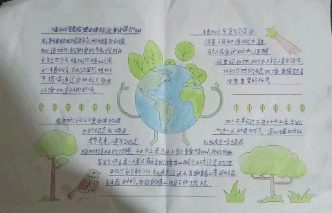 植树节手抄报图片 爱护树木 爱护家园手