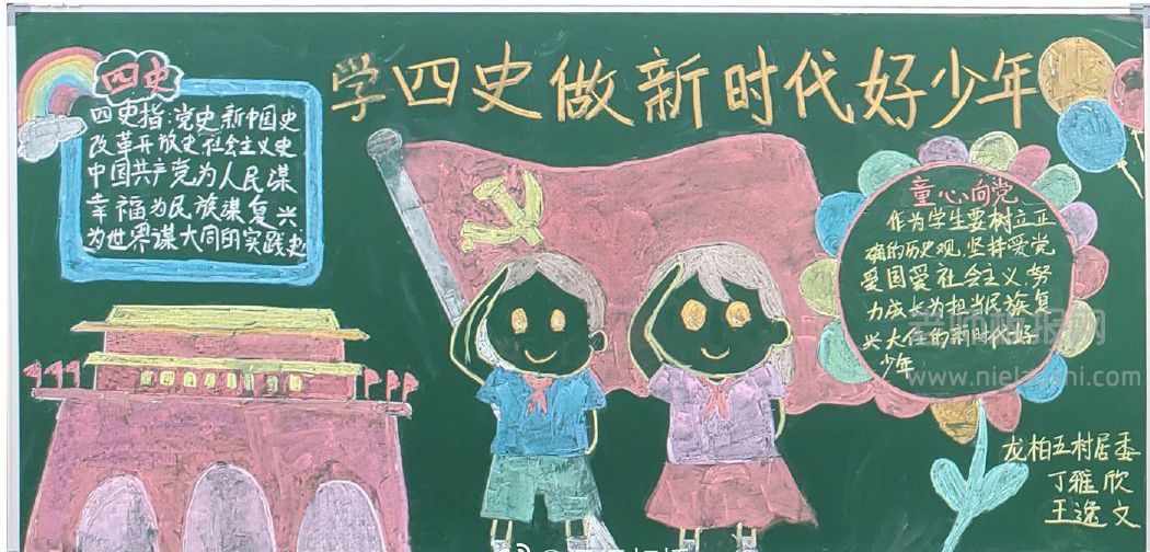 学四史做新时代好少年黑板报图片