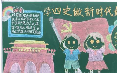 学四史做新时代好少年黑板报图片