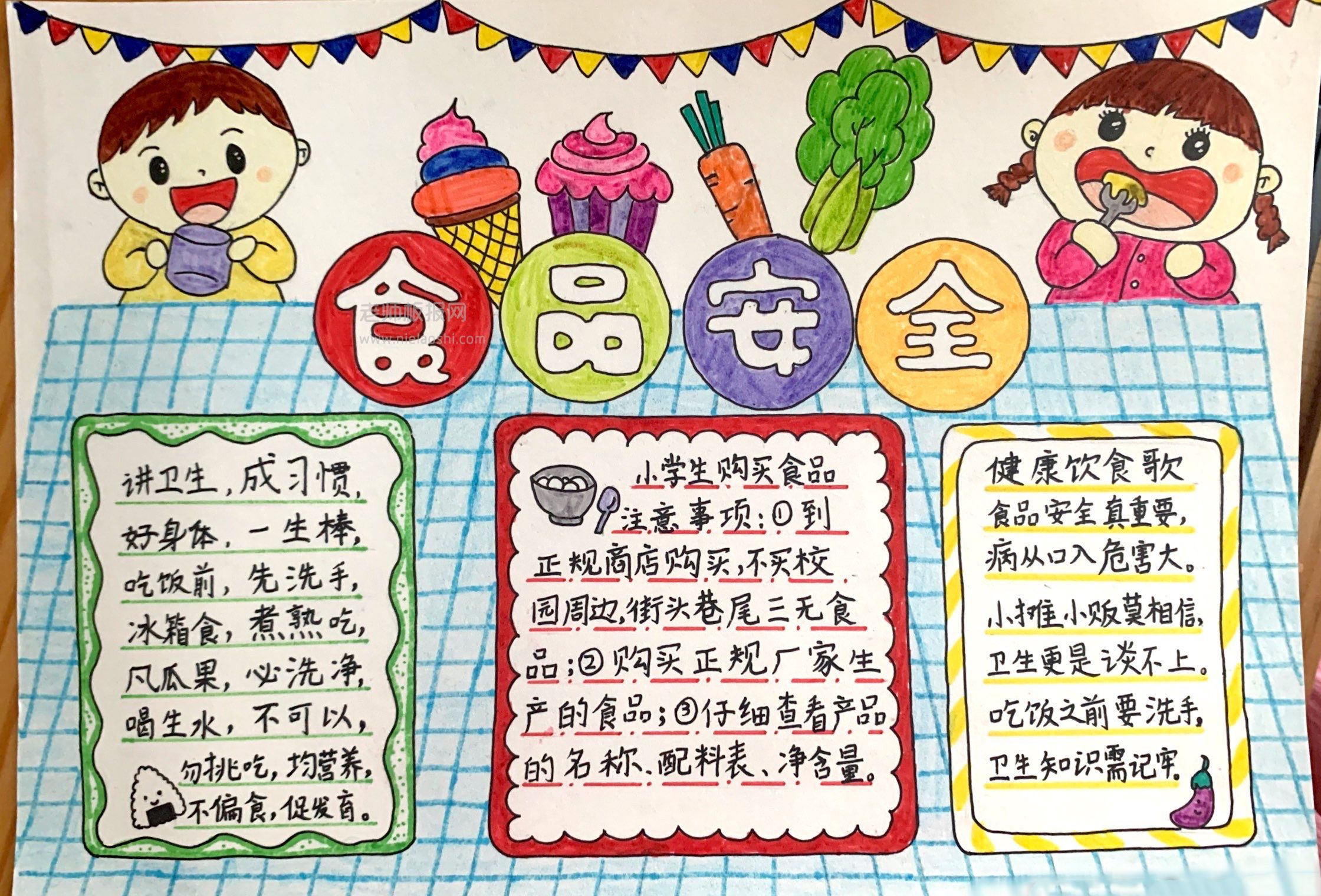 小学生食品安全手抄报图片