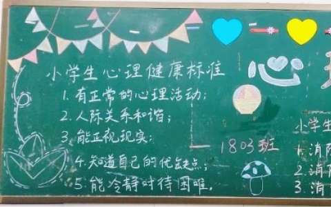 中小学生心理健康黑板报图片