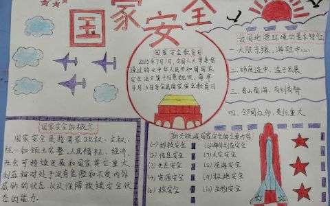 国家安全 小学国家安全教育日手抄报图片