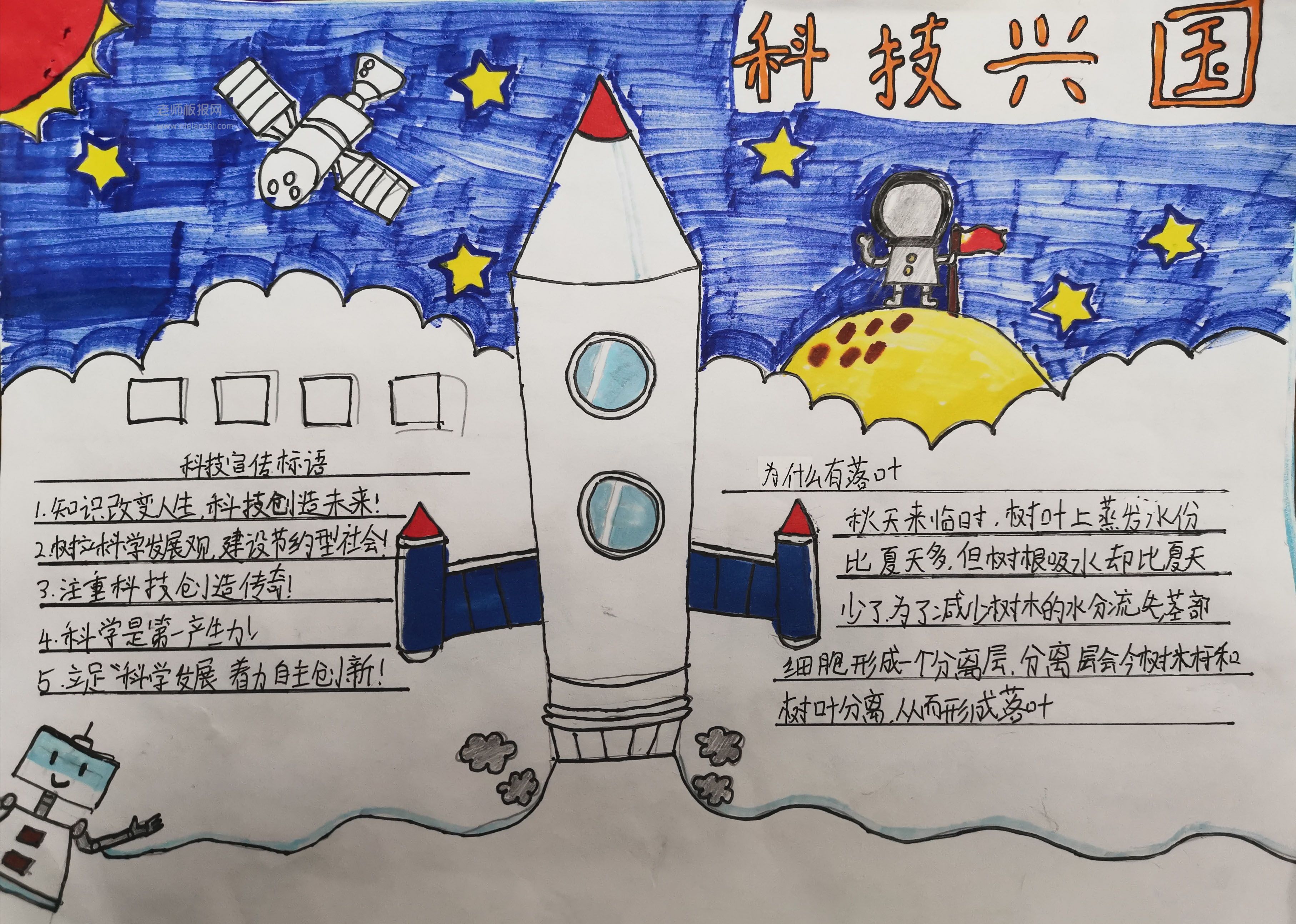科技兴国手抄报图片 科技宣传标语