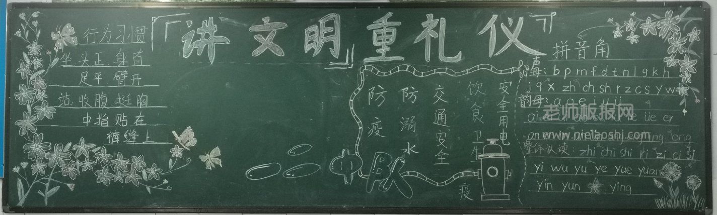 中小学生讲文明重礼仪黑板报图片