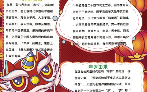 牛年贺岁新年快乐电子手抄报word模版