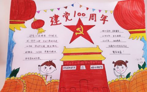 中国共产党建党100周年手抄报图片