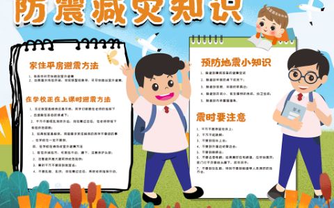 小学生防震减灾知识手抄报word电子模版