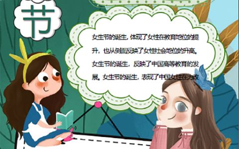 女生节快乐手抄报word电子模版