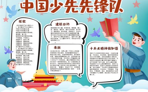 中国少先先锋队手抄报红领巾心向党小报word电子模板