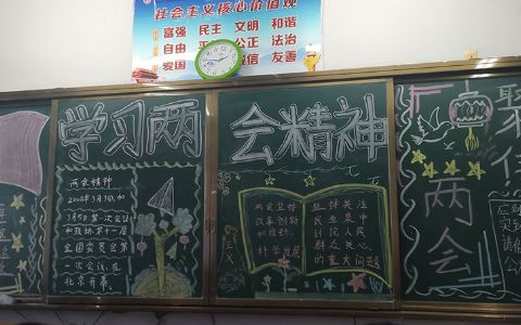 学习贯彻全国两会精神黑板报图片