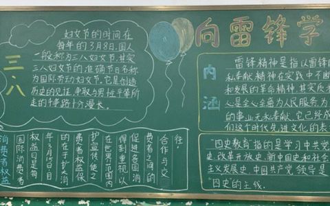 3·12植树节和雷锋学习黑板报图片