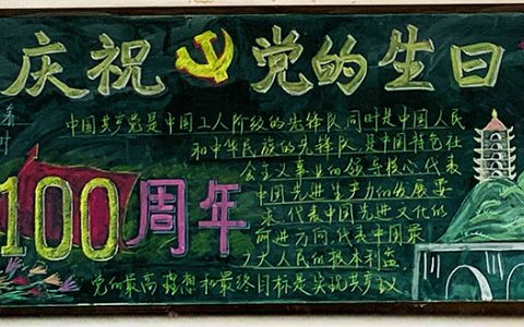 庆祝党的生日100周年黑板报图片