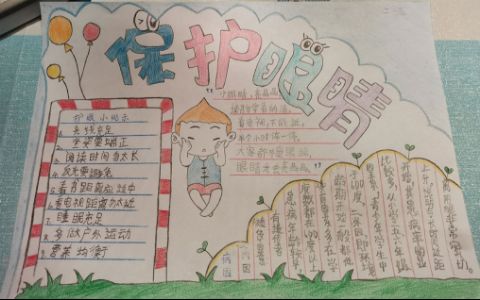 中小学生保护眼睛手抄报图片