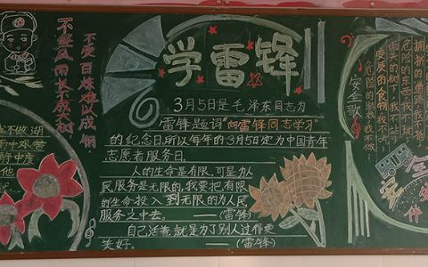 学雷锋为人民服务黑板报图片