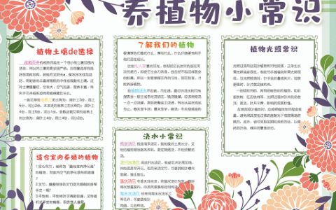 清新植物生长小常识小报知识简介手抄报word电子模板