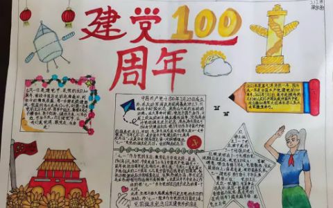 纪念七一建党100周年黑板报图片