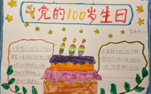 党的100岁生日手抄报图片