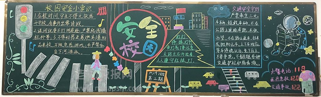 小学生校园交通安全常识黑板报图片