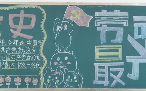 小学生学党史黑板报图片