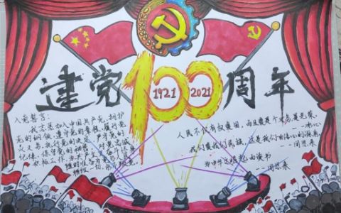 建党100周年看的辉煌历程手抄报图片