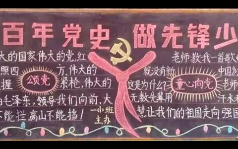 学百年党史做先锋少年黑板报图片