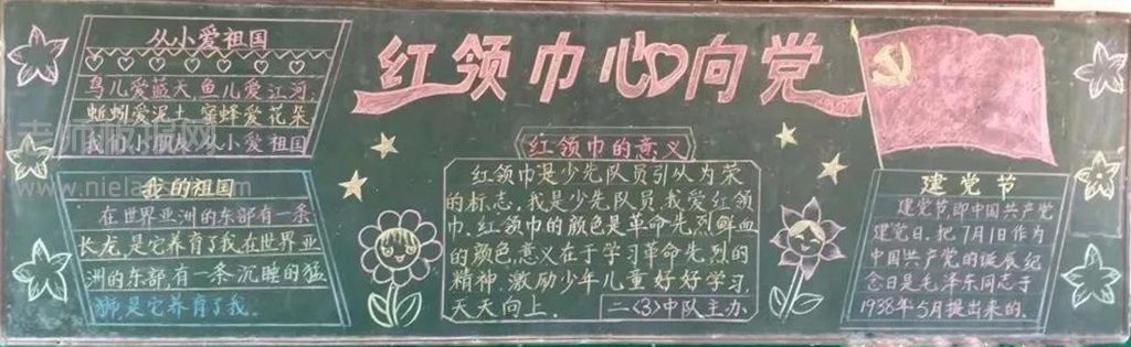 红领巾心向党黑板报图片